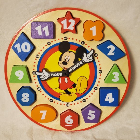 Melissa & Doug Disney Mickey Mouse Wooden Shape Sorting Clock - Picture 6 of 6
